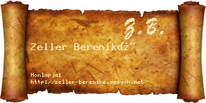 Zeller Bereniké névjegykártya